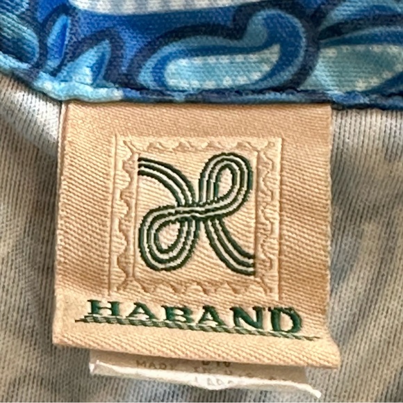 Haband Womens Sz Large Vintage Blue Paisley Boho Pointed Collar V-Neck 70’s Vibe - Picture 6 of 6